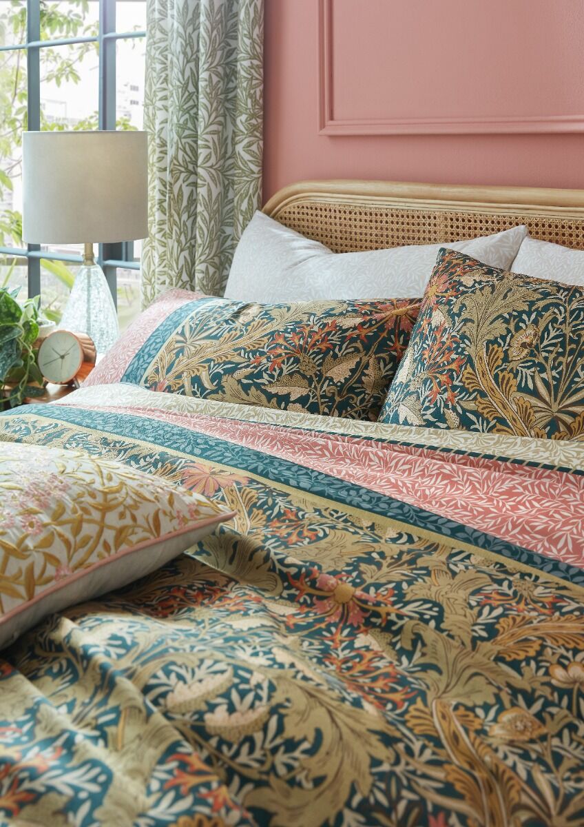 William Morris At Home Kelmscott Navy Rose Bedding