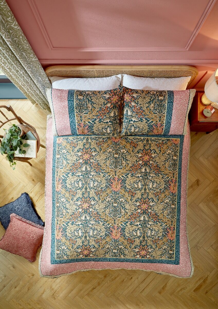 William Morris At Home Kelmscott Navy Rose Bedding