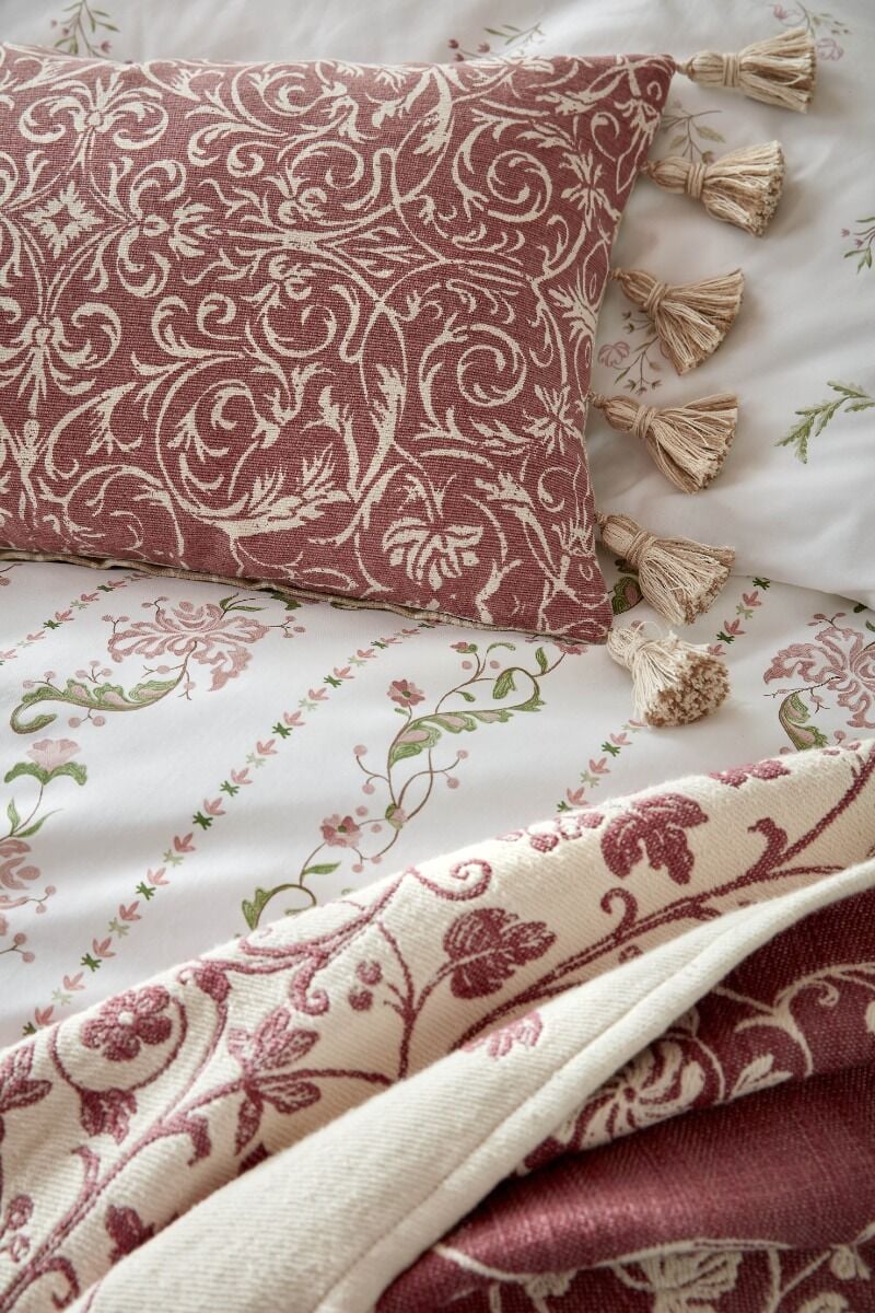 Historic Royal Palaces Kensington Antique Rose Pink Microfibre 30x50cm Cushion