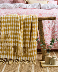 Laura Ashley Knapton Ochre Yellow 130x170cm Throw