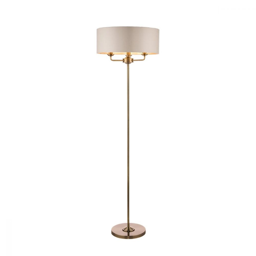 Laura Ashley Sorrento Floor Lamp 3 Light Antique Brass