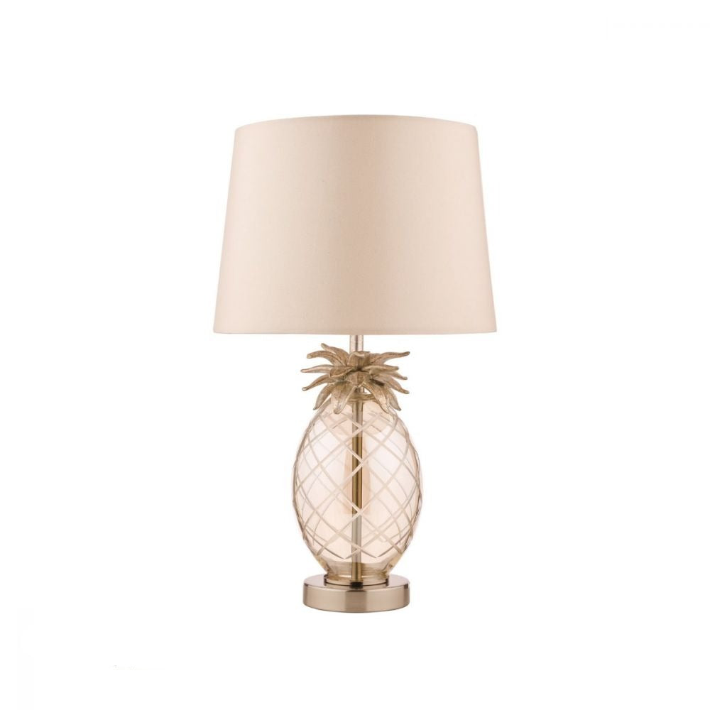 Laura Ashley Petite Pineapple Table Lamp Champagne Cut Glass With Shade