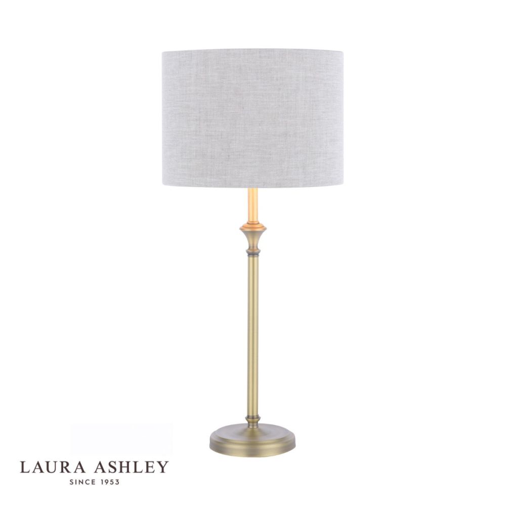 Laura Ashley Highgrove Table Lamp Matt Antique Brass with Shade