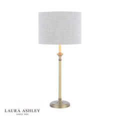 Laura Ashley Highgrove Table Lamp Matt Antique Brass with Shade