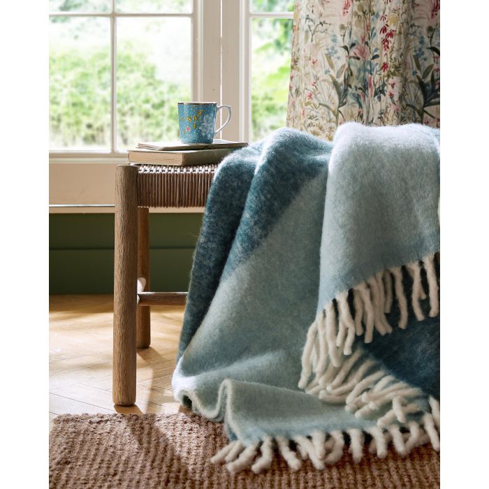 Laura Ashley Bronwen Seaspray Blue Throw