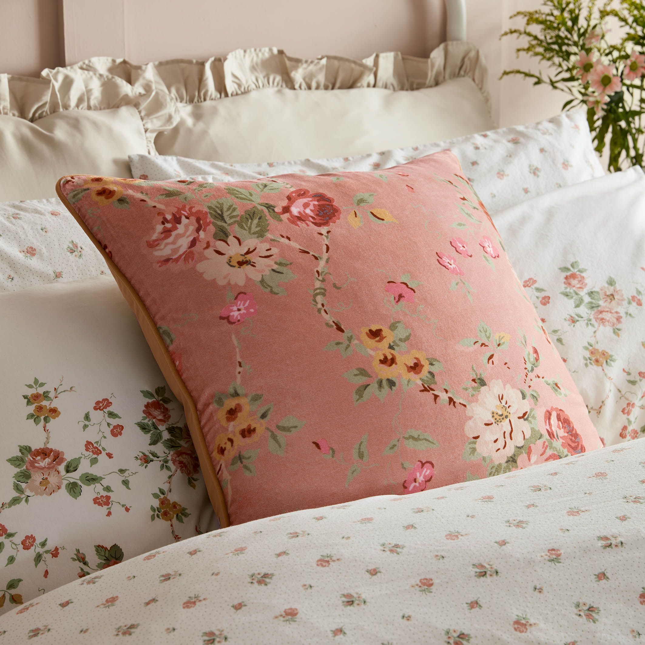 Laura Ashley Mountney Garden Antique Pink Cushion