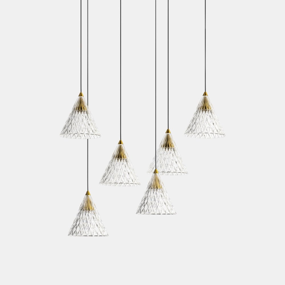 Veneto 6 Light Pendant gold Finish LEDS C4