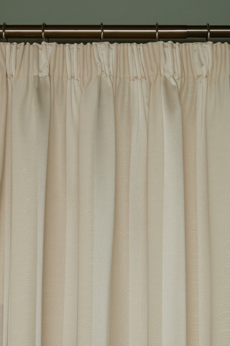 Laura Ashley Lille Stripe Oyster Pencil Pleat Curtains