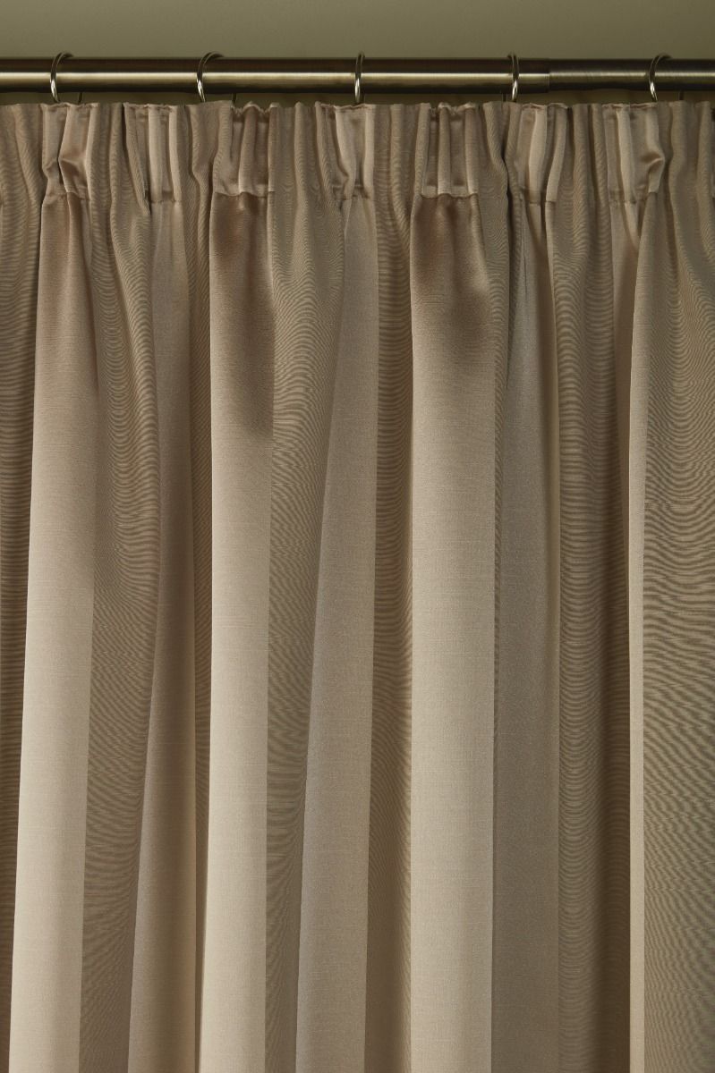 Laura Ashley Lille Stripe Truffle Pencil Pleat Curtains