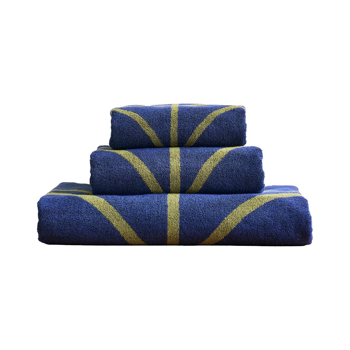 Orla Kiely Linear Stem Towels Navy / Olive l Towels