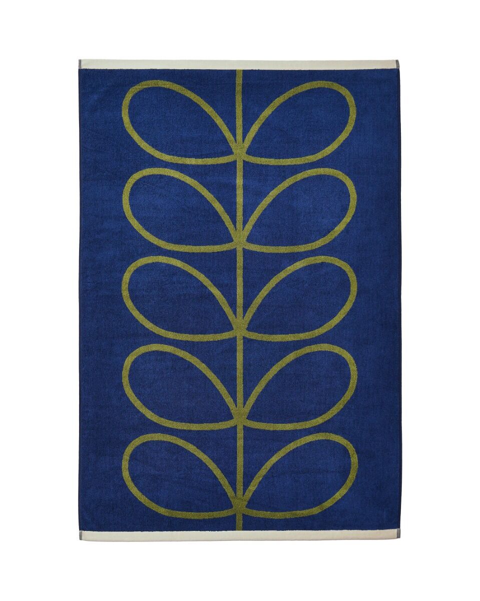 Orla Kiely Linear Stem Towels Navy / Olive l Towels