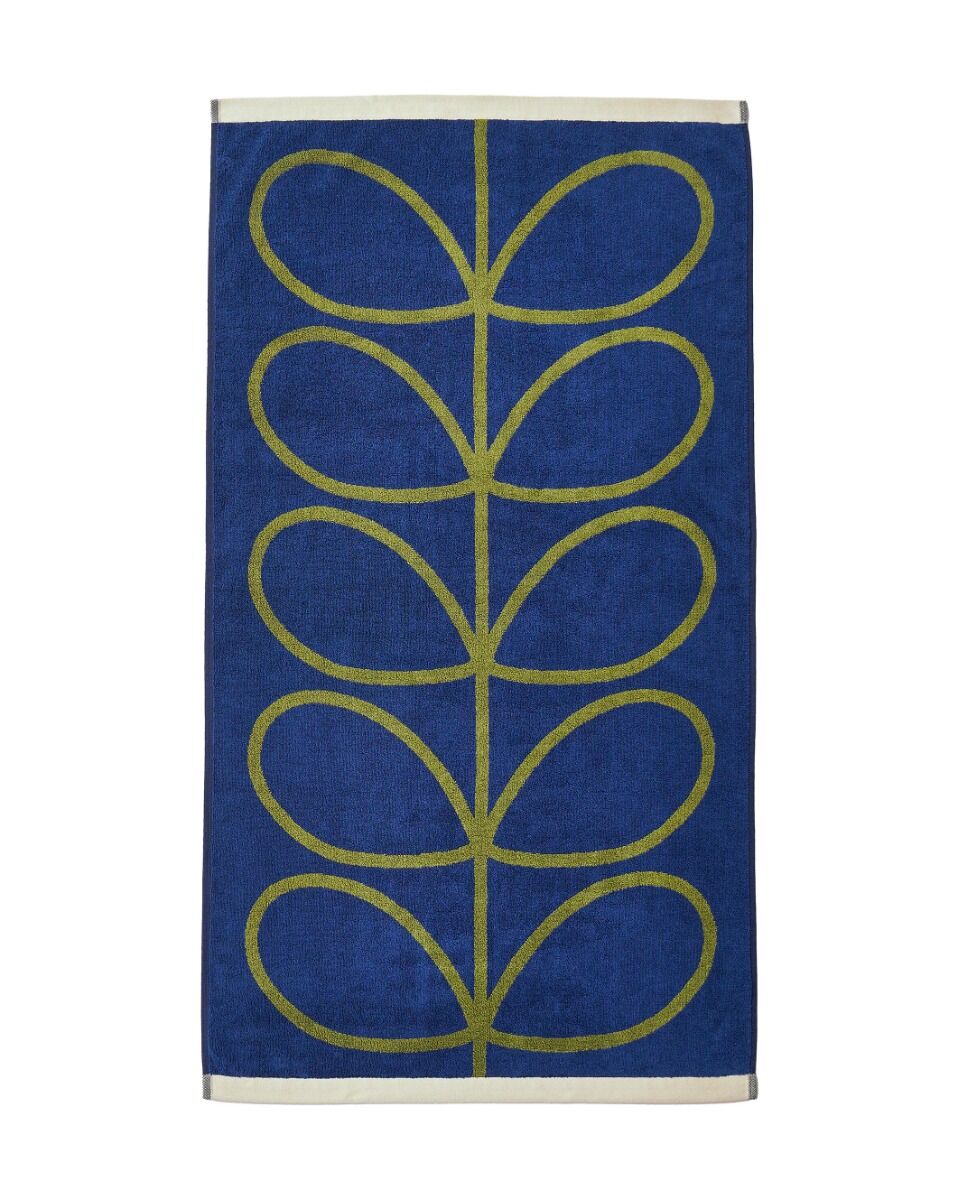 Orla Kiely Linear Stem Towels Navy / Olive l Towels
