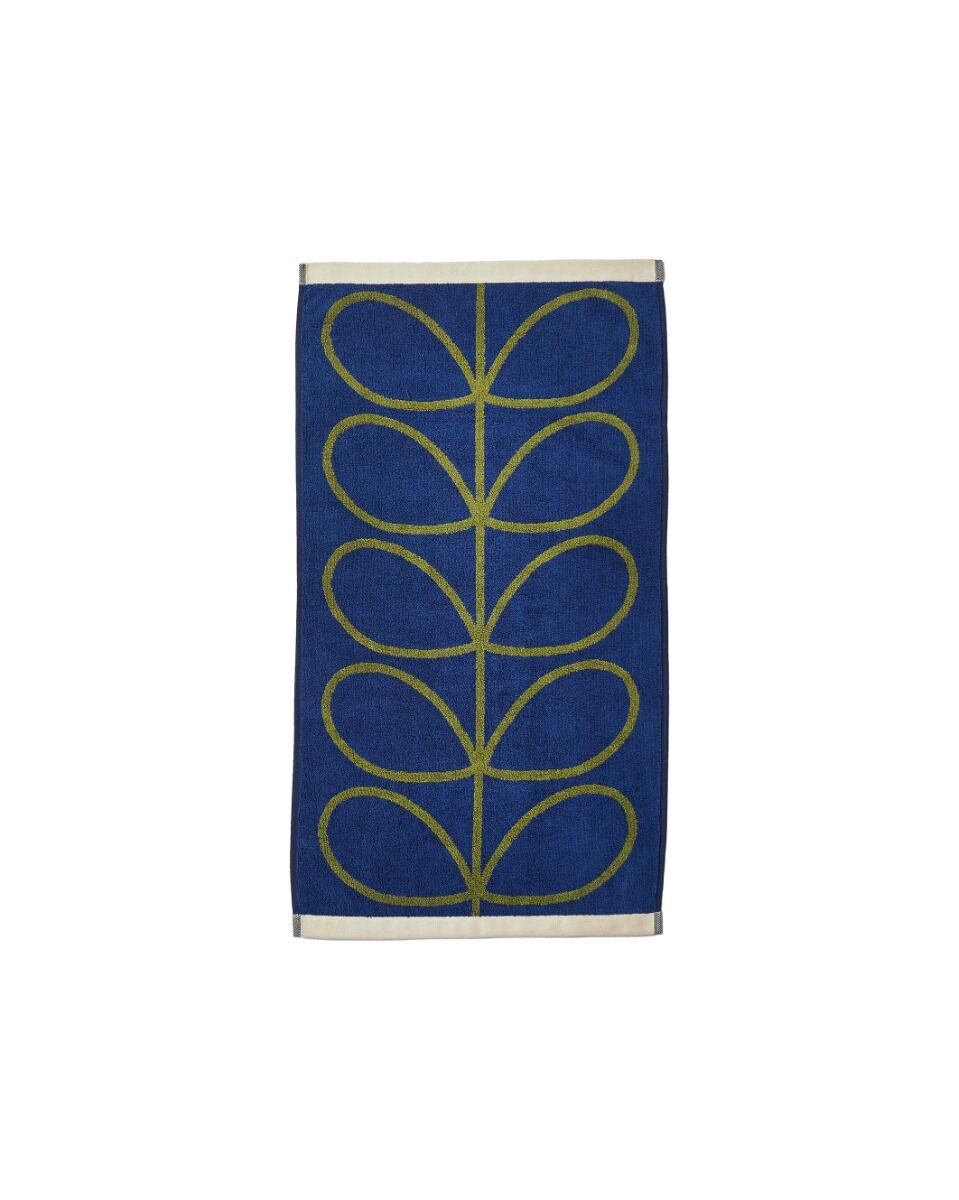 Orla Kiely Linear Stem Towels Navy / Olive l Towels