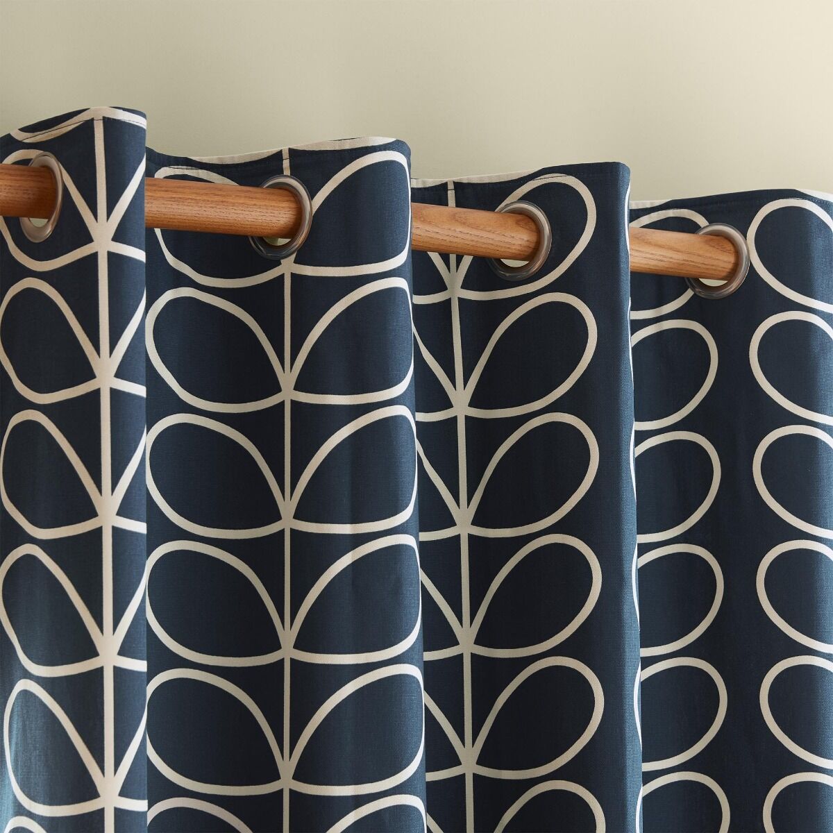 Orla Kiely Linear Stem Whale Ready Made Eyelet Curtains