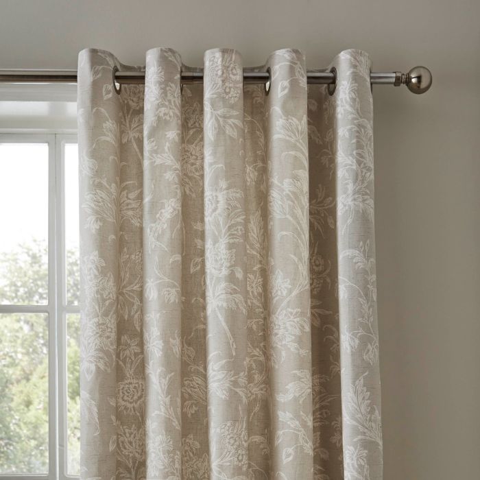 Laura Ashley Lloyd Dove Grey Ready Made Curtains