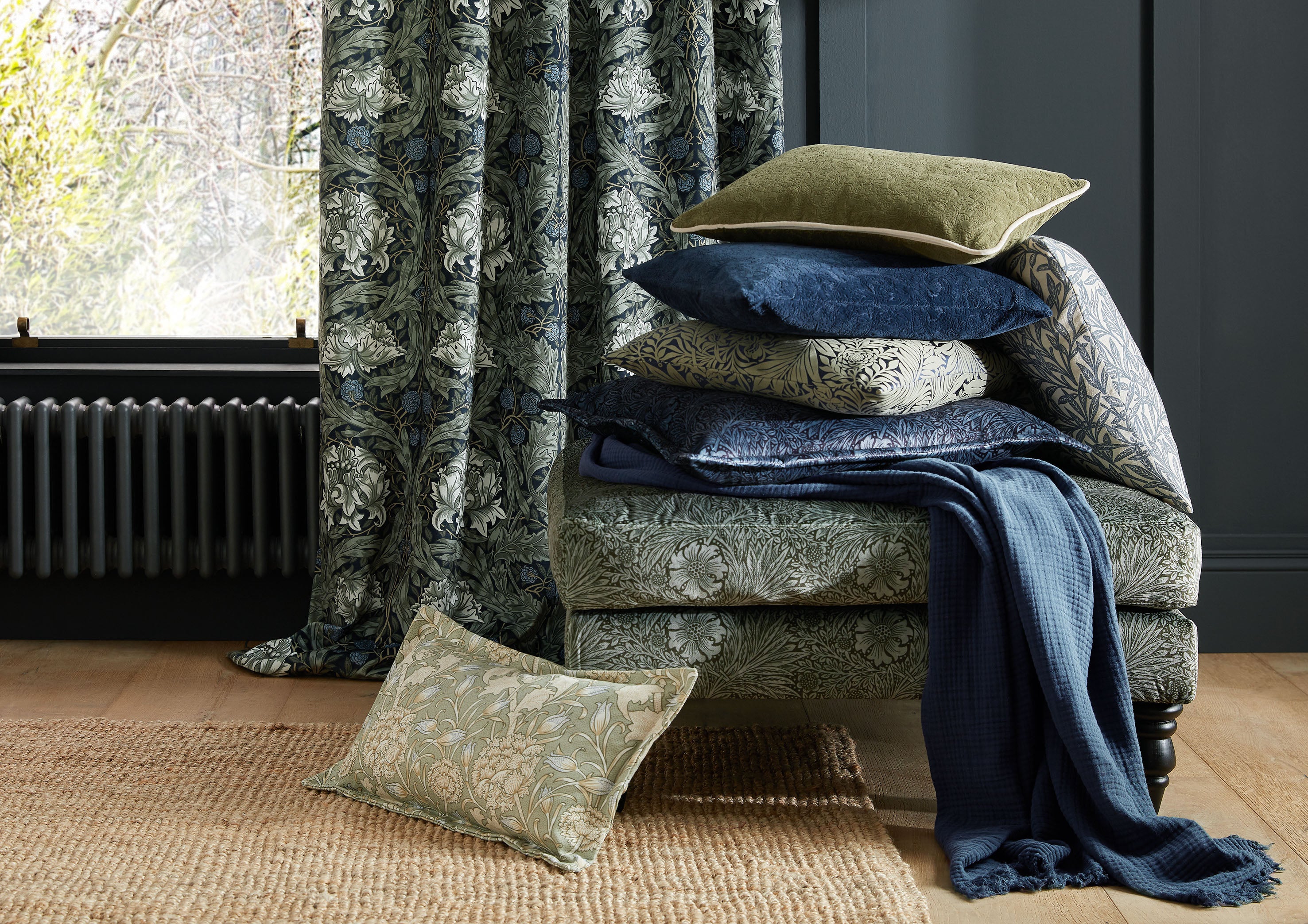 William Morris at Home Fabric Willow Woven Indigo