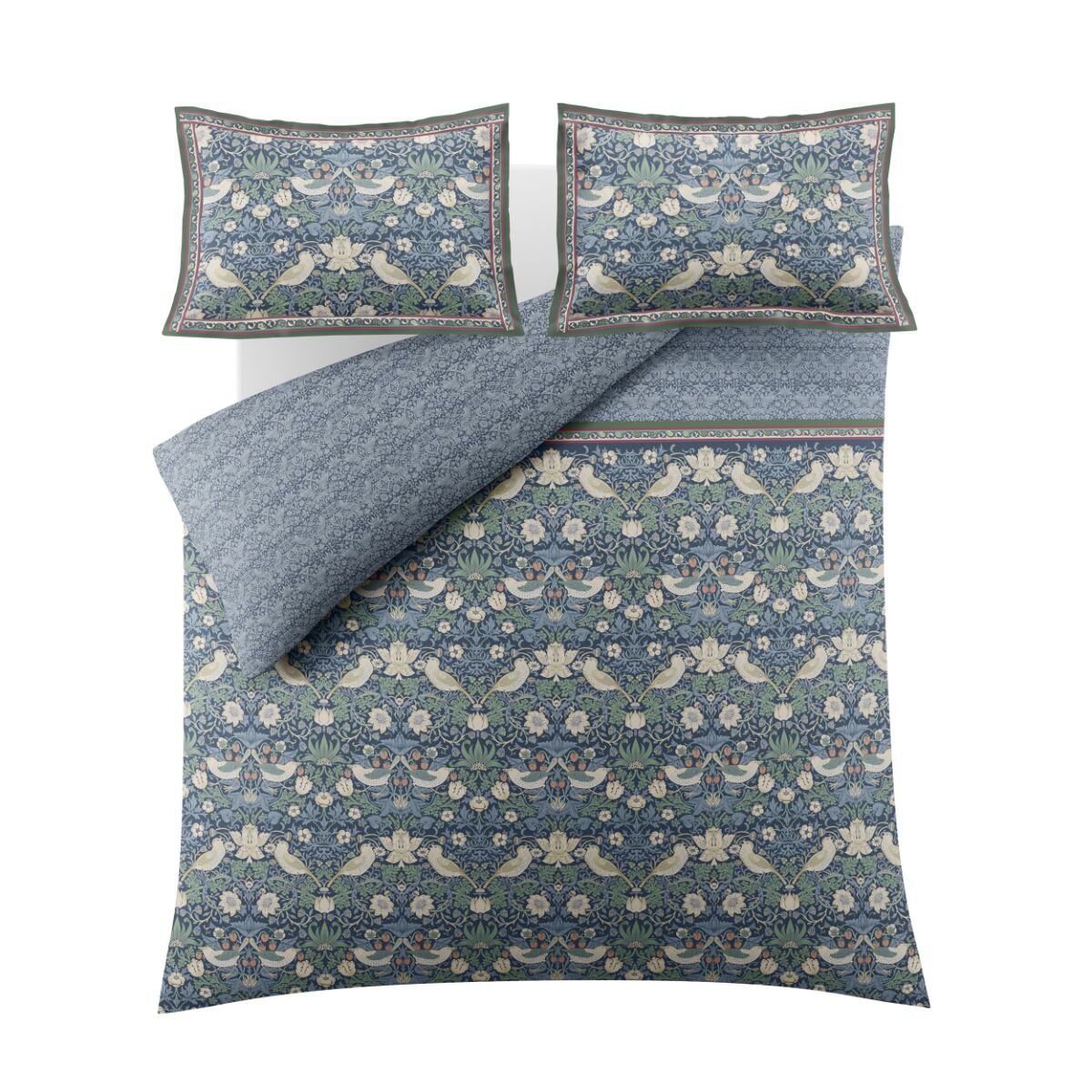 William Morris At Home Midnight Strawberry Thief Prussian Blue Bedding