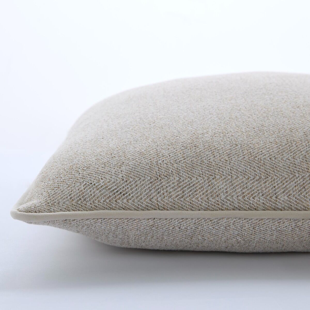 Laura Ashley Milbourne Herringbone Truffle Natural 45x45cm Microfibre Cushion