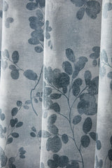 Laura Ashley Millhayes Smoke Blue Ready Made Blackout Eyelet Curtains