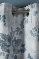 Laura Ashley Millhayes Smoke Blue Ready Made Blackout Eyelet Curtains