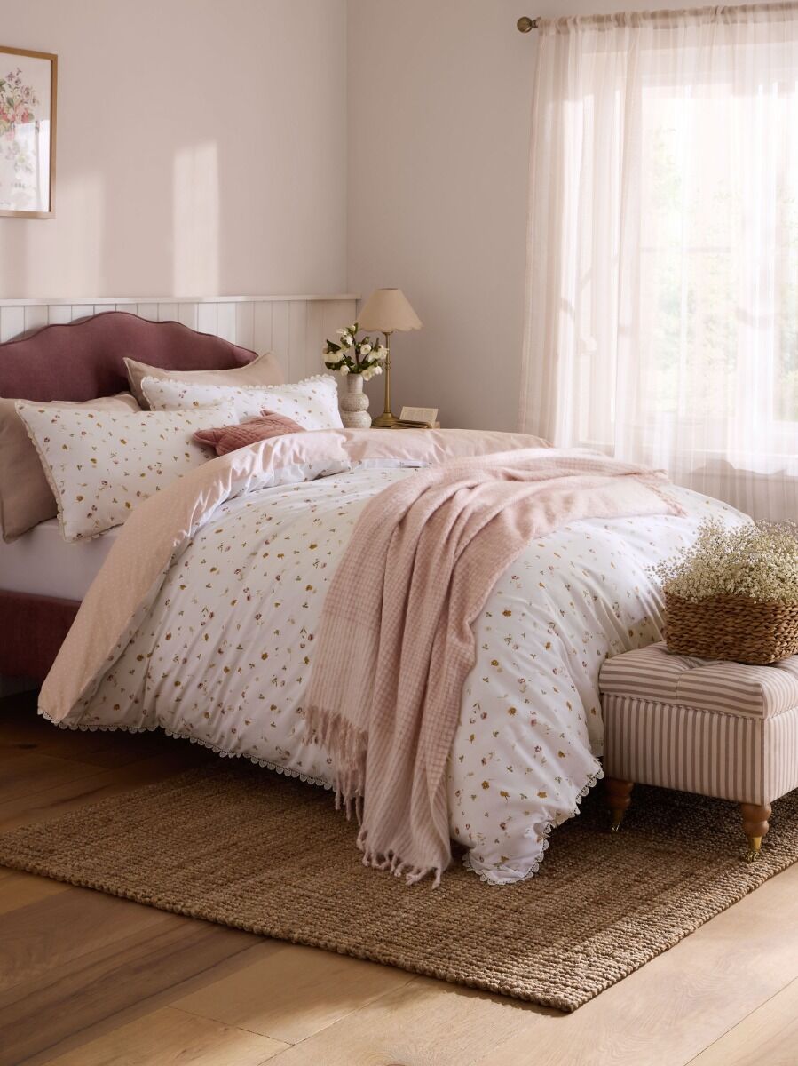 Laura Ashley Neve Floral Plaster Pink Bedding