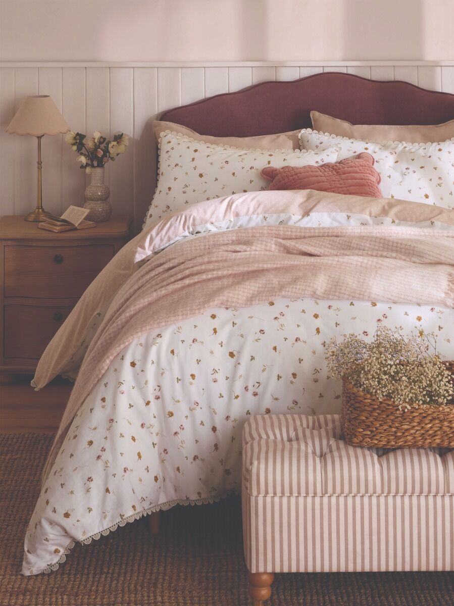 Laura Ashley Neve Floral Plaster Pink Bedding