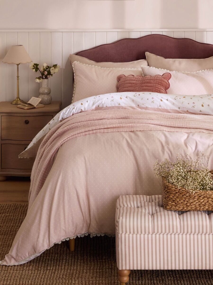Laura Ashley Neve Floral Plaster Pink Bedding