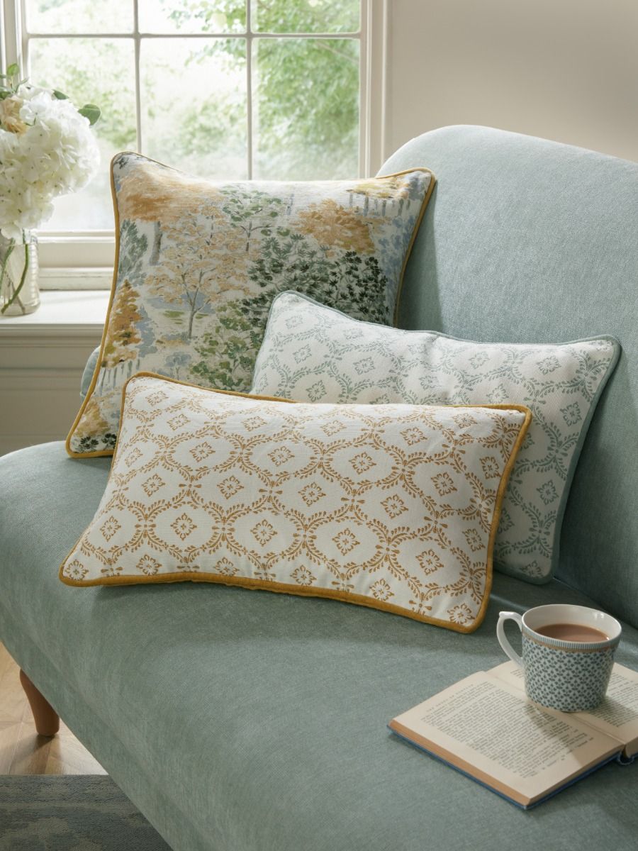 Laura Ashley Norton Ochre 30x50cm Microfibre Cushion