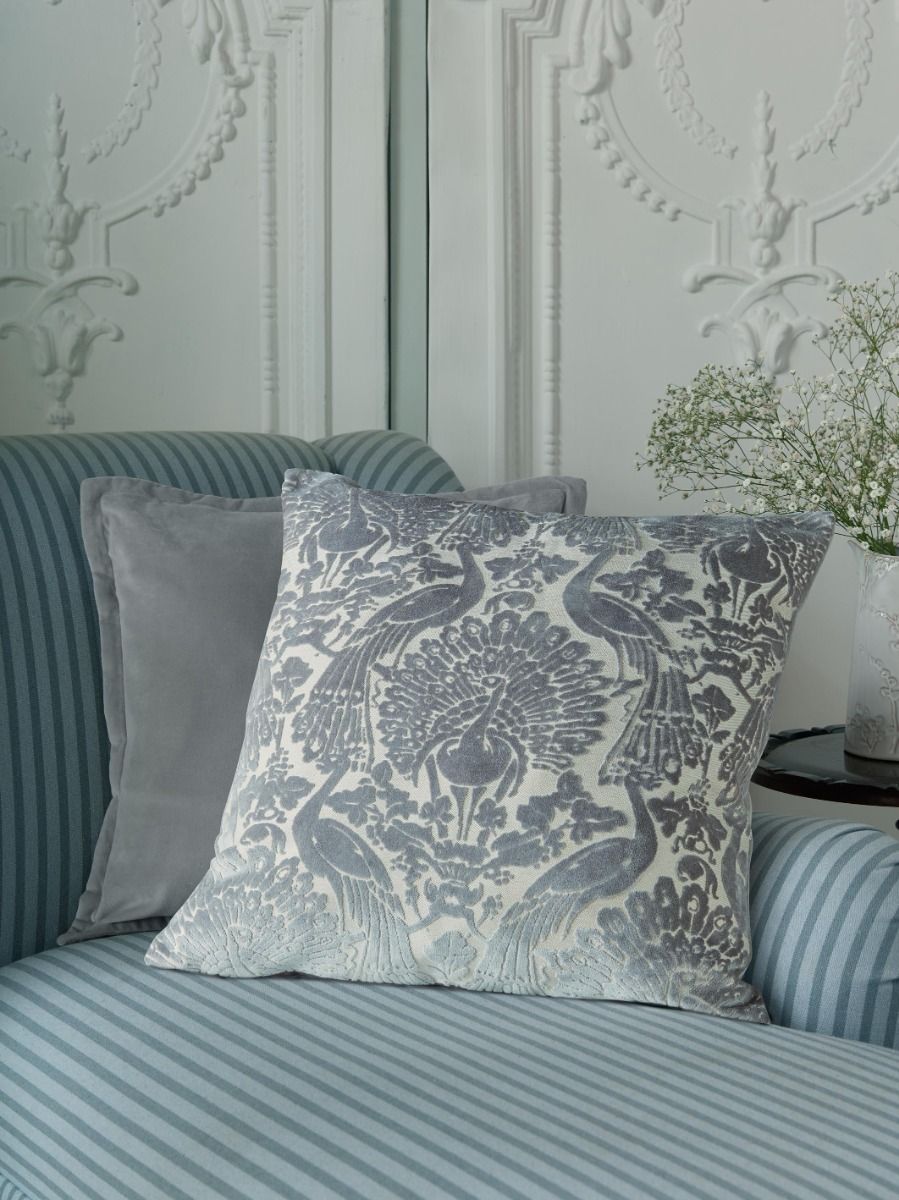 Laura Ashley Peacock Damask Steel Mf 50x50cm Cushion