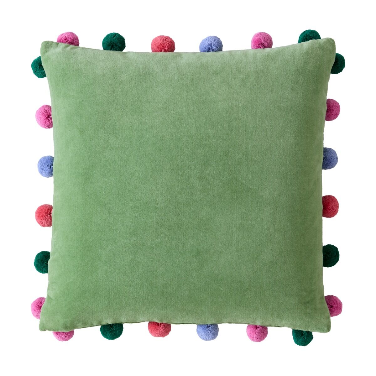 Bluebellgray Pom Pom Verdigris Green Microfibre 45x45cm Cushion