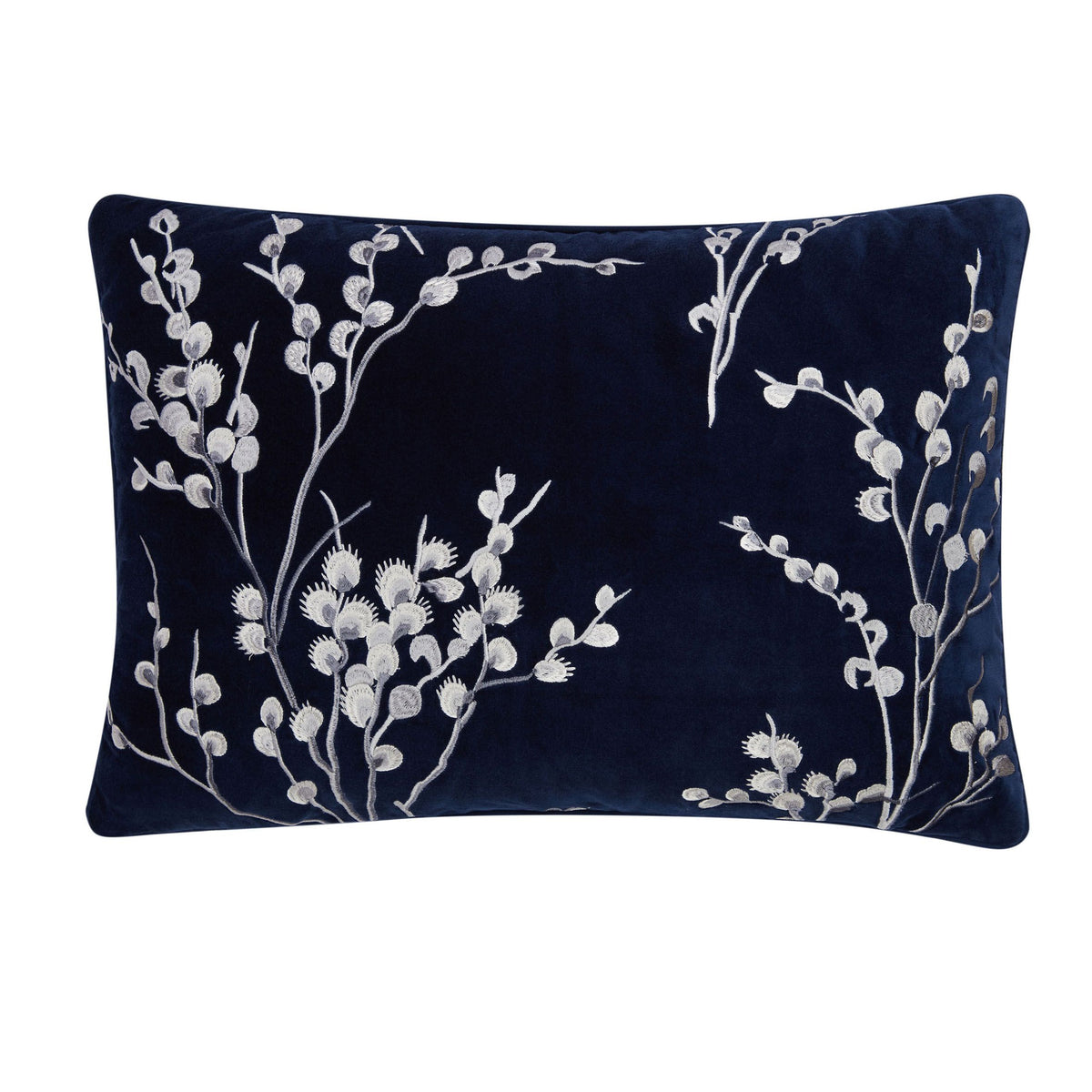 Laura Ashley Pussy Willow Embroidered Midnight Cushion