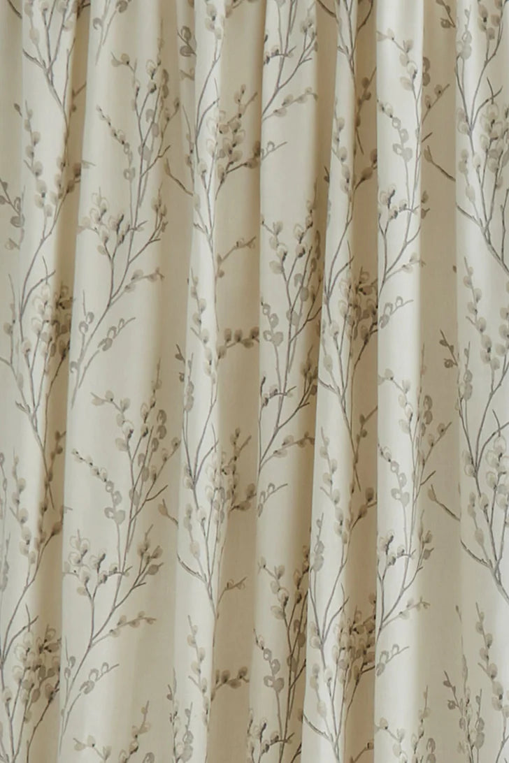 Laura Ashley Pussy Willow Offwhite / Dove Grey Eyelet  Ready Made Curtains