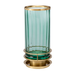 Arno Table Lamp - Green - Aged Brass - Quintiesse Lighting