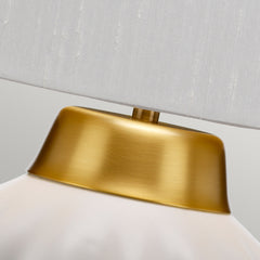 Bexley 1 Light Table Lamp - White & Brushed Brass - Quintiesse Lighting