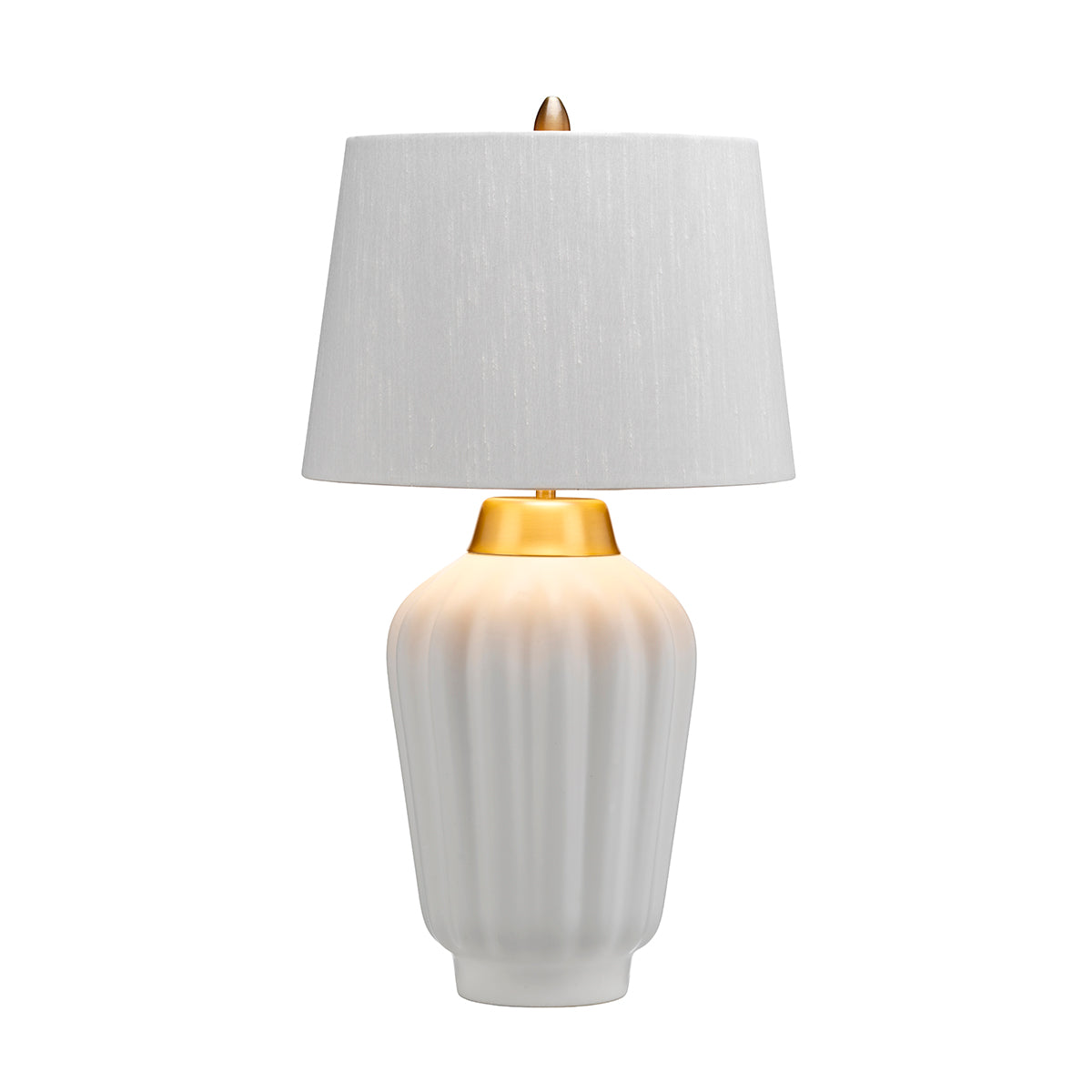 Bexley 1 Light Table Lamp - White & Brushed Brass - Quintiesse Lighting