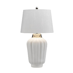 Bexley 1 Light Table Lamp - White & Polished Nickel - Quintiesse Lighting