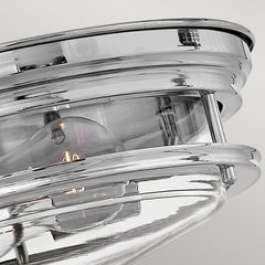 Hadrian 2 Light Flush Mount - Clear Glass - Chrome - Quintiesse Lighting
