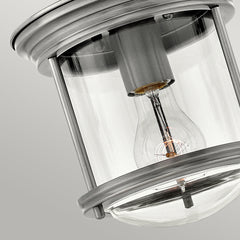 Hadrian 1 Light Flush Mount - Clear Glass - Antique Nickel - Quintiesse Lighting