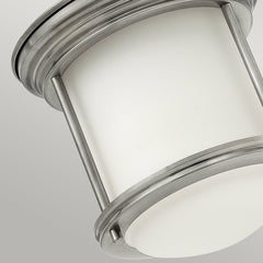 Hadrian 1 Light Flush Mount - Opal Glass - Antique Nickel - Quintiesse Lighting