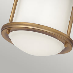 Hadrian 1 Light Flush Mount - Opal Glass - Brushed Bronze - Quintiesse Lighting