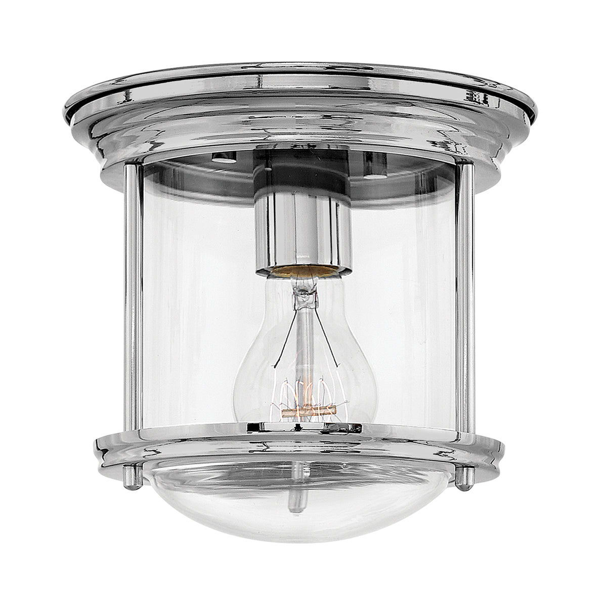 Hadrian 1 Light Flush Mount - Clear Glass - Chrome - Quintiesse Lighting