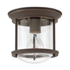 Hadrian 1 Light Flush Mount - Clear Glass - Oil Rubbed Bronze - Quintiesse Lighting