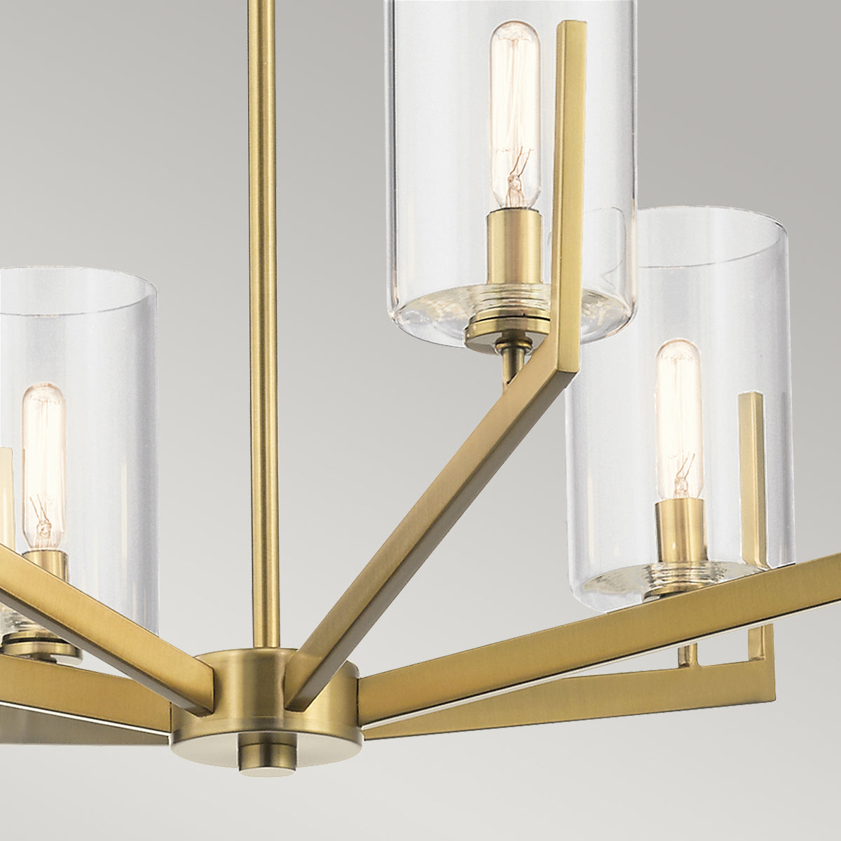 Nye 6lt Chandelier Brushed Natural Brass - Quintiesse