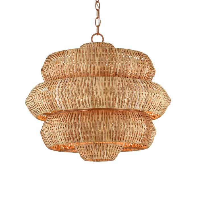 Antibes 3 lt Small Chandelier - Natural / Khaki Beige