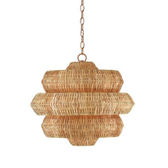 Antibes 3 lt Small Chandelier - Natural / Khaki Beige