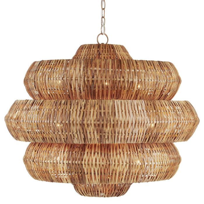Antibes 9 lt Medium Chandelier - Natural / Khaki Beige