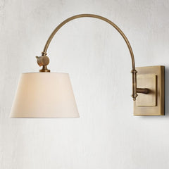 Ashby 1 lt Swing-Arm Wall Light - Antique Brass