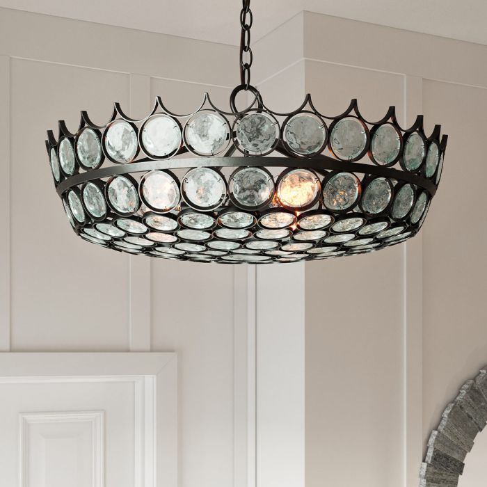 Augustus 6 lt Small Chandelier - Clear / Bronze
