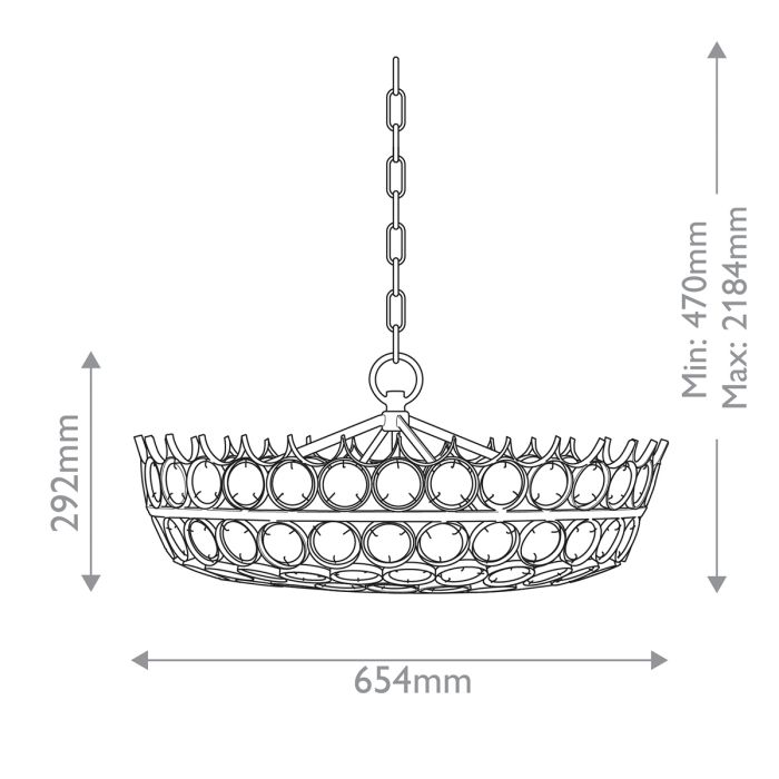 Augustus 6 lt Small Chandelier - Clear / Bronze