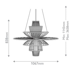 Benjiro 2 lt Chandelier - Cupertino / Off White